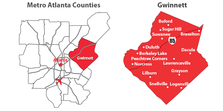 Gwinnett County Map With Cities - Sasha Costanza